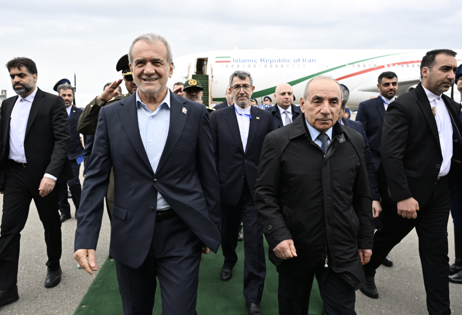 President of Iran Masoud Pezeshkian arrives in Azerbaijan for official visit