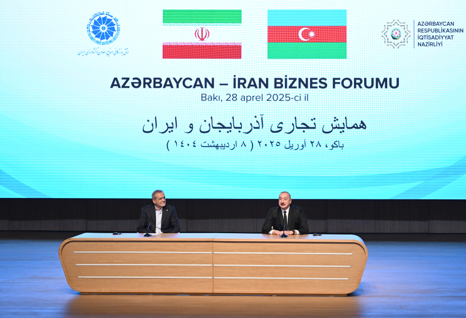 Bakıda Azərbaycan-İran biznes forumu keçirilib Azərbaycan Prezidenti İlham Əliyev və İran Prezidenti Məsud Pezeşkian tədbirdə iştirak ediblər YENİLƏNİB VİDEO