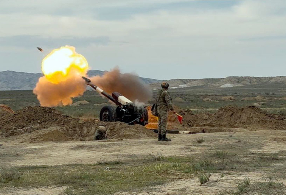 Azerbaijan’s artillery units carry out combat firing