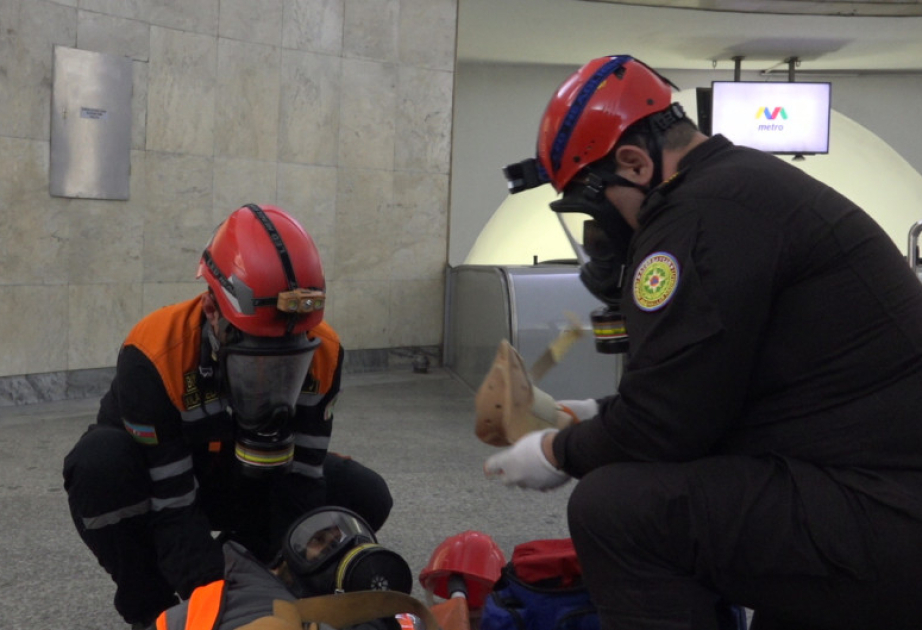 FHN metronun “28 May” və “Nizami” stansiyalarında taktiki-xüsusi təlim təşkil edilib