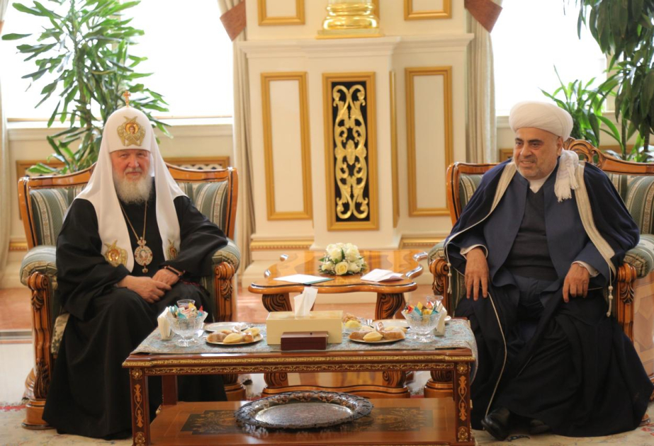 Moskvanın və Bütün Rusiyanın Patriarxı Kirill Qafqaz Müsəlmanları İdarəsinin sədri Allahşükür Paşazadə ilə görüşüb