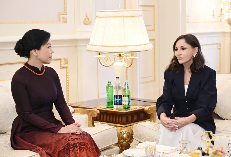 阿塞拜疆第一夫人梅赫丽班·阿利耶娃会见越共中央总书记夫人