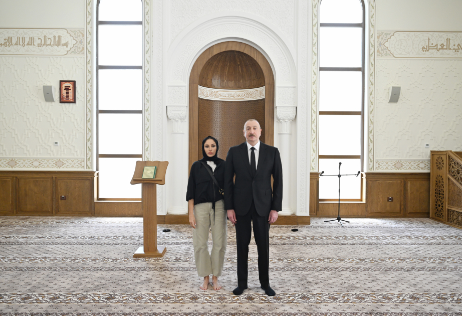 President Ilham Aliyev and First Lady Mehriban Aliyeva attended inauguration of Dashalti village mosque in Shusha district VIDEO
