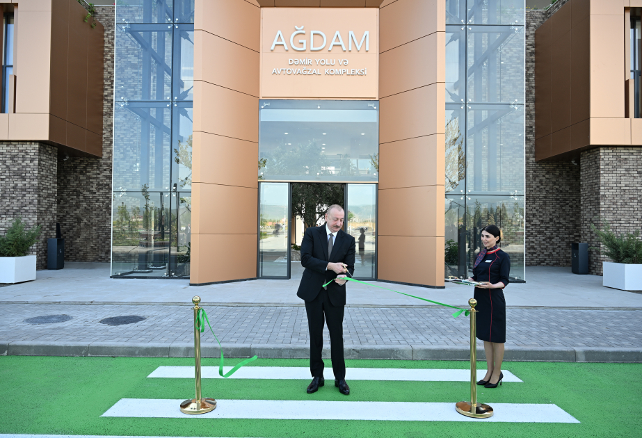President Ilham Aliyev attended inauguration of Aghdam Railway and Bus Terminal Complex VIDEO