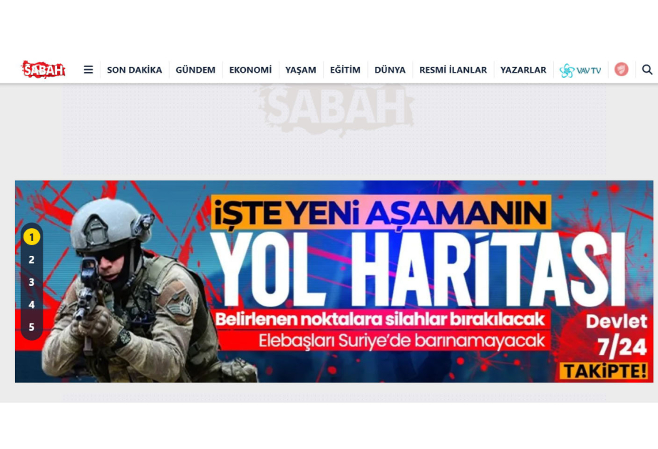 “Sabah” qəzeti PKK-nın tərk-silah edilməsinin yol xəritəsini açıqlayıb