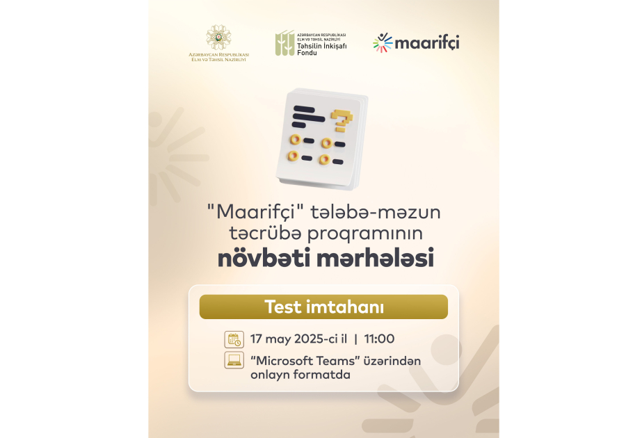 “Maarifçi” proqramına qəbul olmaq üçün 2037 nəfər imtahan verəcək