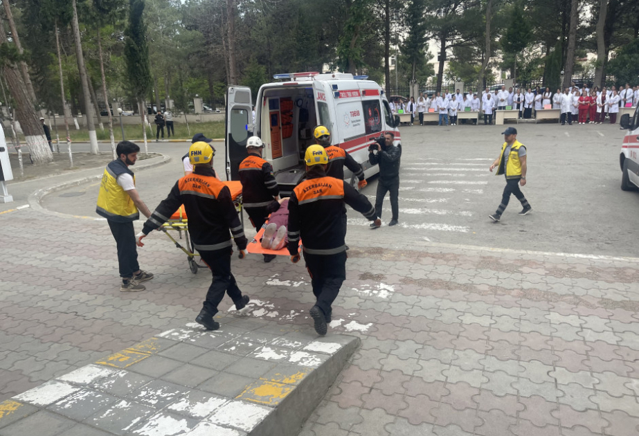 FHN-in Sumqayıt Regional Mərkəzi nümunəvi obyekt mülki müdafiə məşqi keçirib