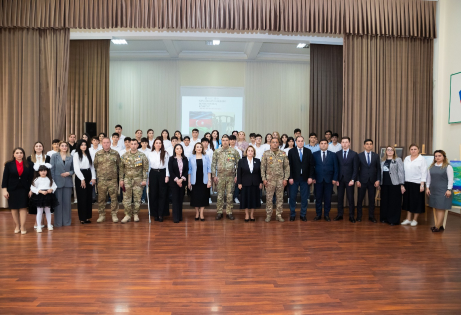 Vətən müharibəsi iştirakçıları ilə məktəblilərin görüşü təşkil edilib