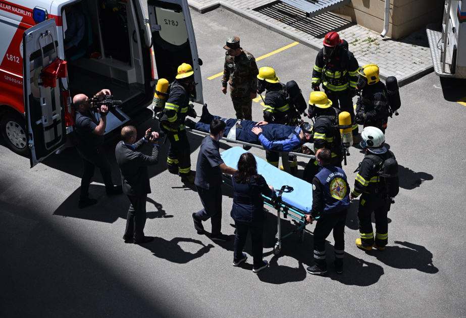 En AZERTAC se realizó un entrenamiento organizado por el Ministerio de Situaciones de Emergencia