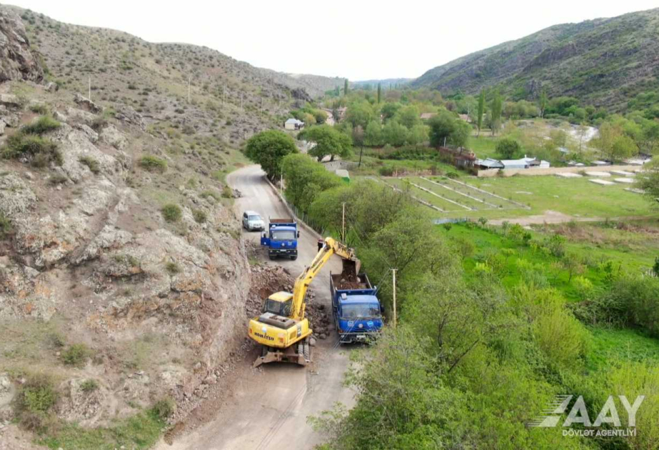 Göygöldə 10 kilometrlik avtomobil yolunun təmirinə başlanılıb VİDEO