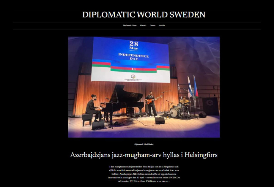 “Diplomatic World Sweden” azərbaycanlı pianoçunun Helsinkidə konsertindən yazıb