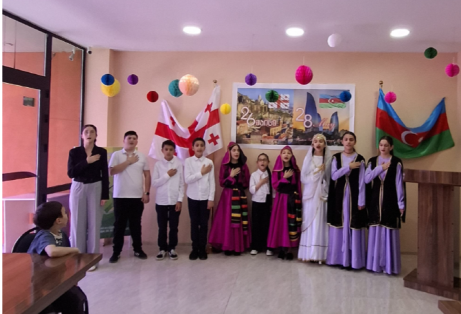 Rustavidə Gürcüstanın və Azərbaycanın müstəqilliyi birgə qeyd olunub