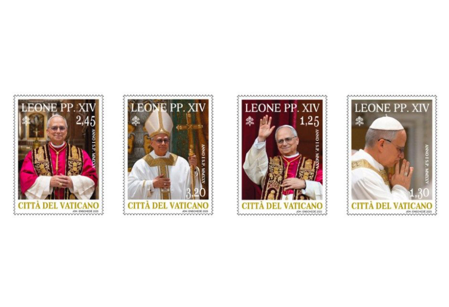Papa XIV Leonun pontifikatının başlanması ilə əlaqədar poçt markaları buraxılır