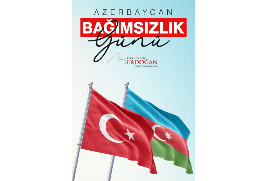 El Presidente de Türkiye comparte una publicación con motivo del Día de la Independencia de Azerbaiyán