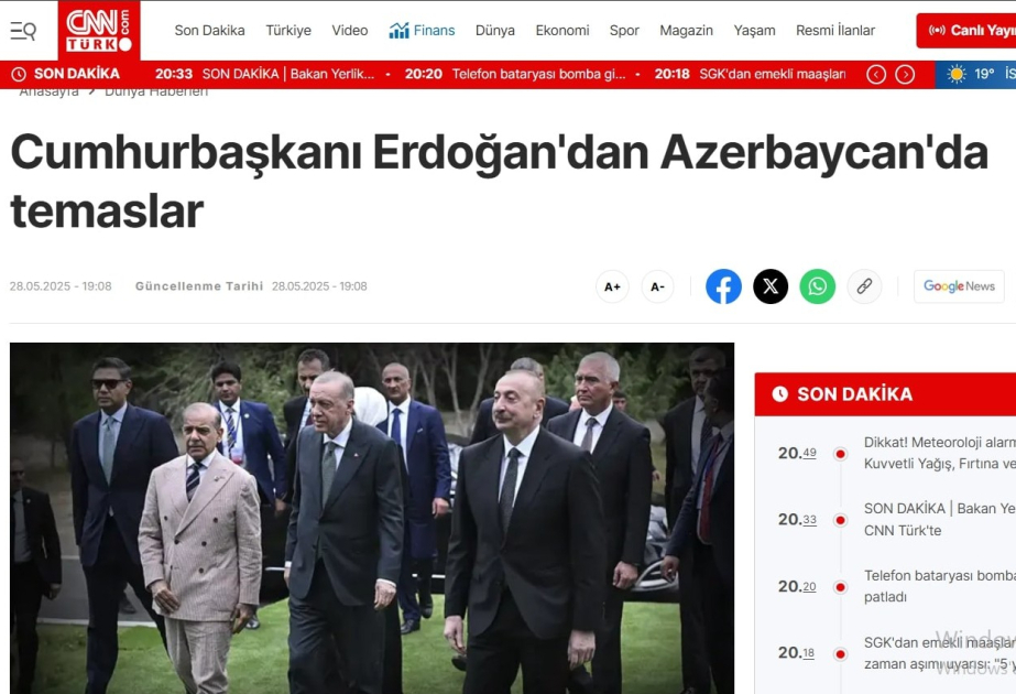 Prezident Rəcəb Tayyib Ərdoğanın Laçına səfəri Türkiyə mediasının diqqət mərkəzində olub