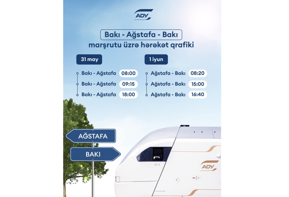 Bakı-Ağstafa-Bakı marşrutuna əlavə qatar reysləri təyin edilir
