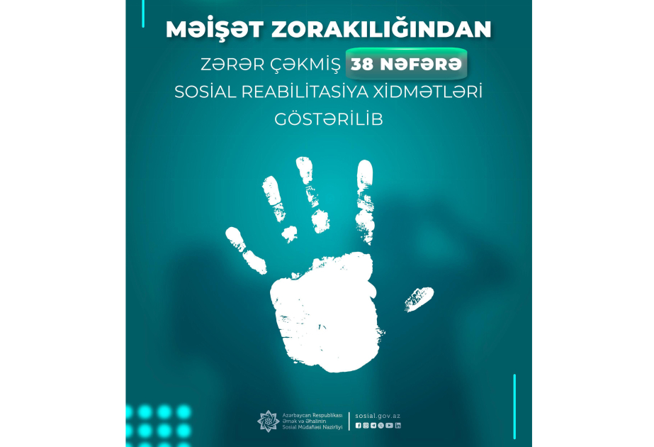 Məişət zorakılığından zərər çəkmiş 38 nəfərə sosial reabilitasiya xidmətləri göstərilib