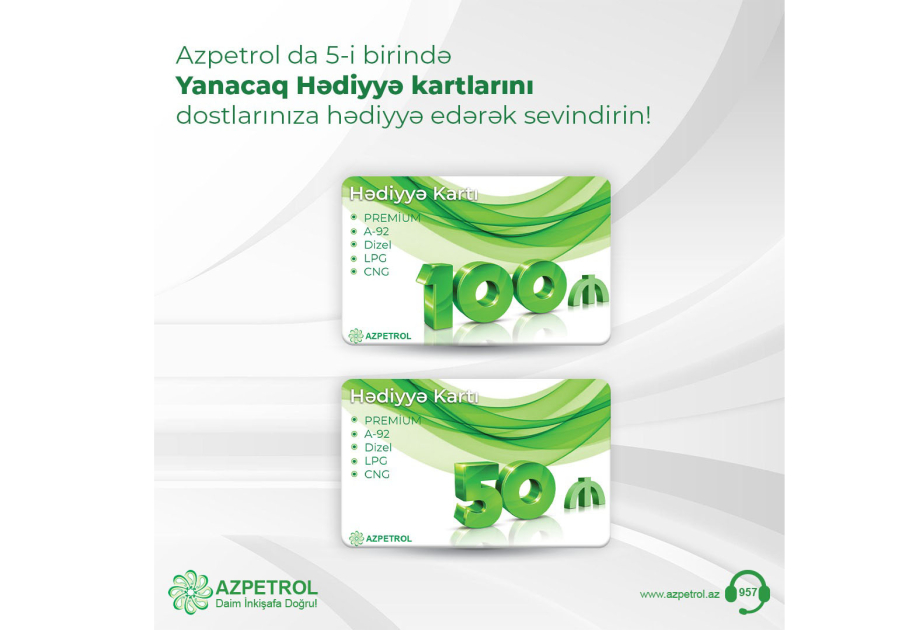 ®  Azpetrol “Hədiyyə kartları” – Sürücülər üçün praktik və faydalı hədiyyə