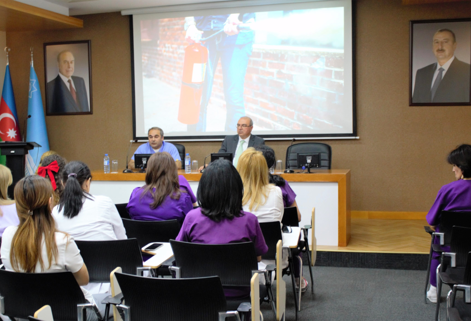 ®  Practical training on initial fire safety rules held at the Central Customs Hospital