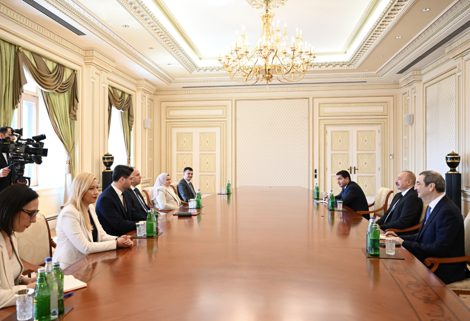 Präsident Ilham Aliyev empfängt Parlamentspräsident der Republik Nordmazedonien Afrim Gashi VIDEO