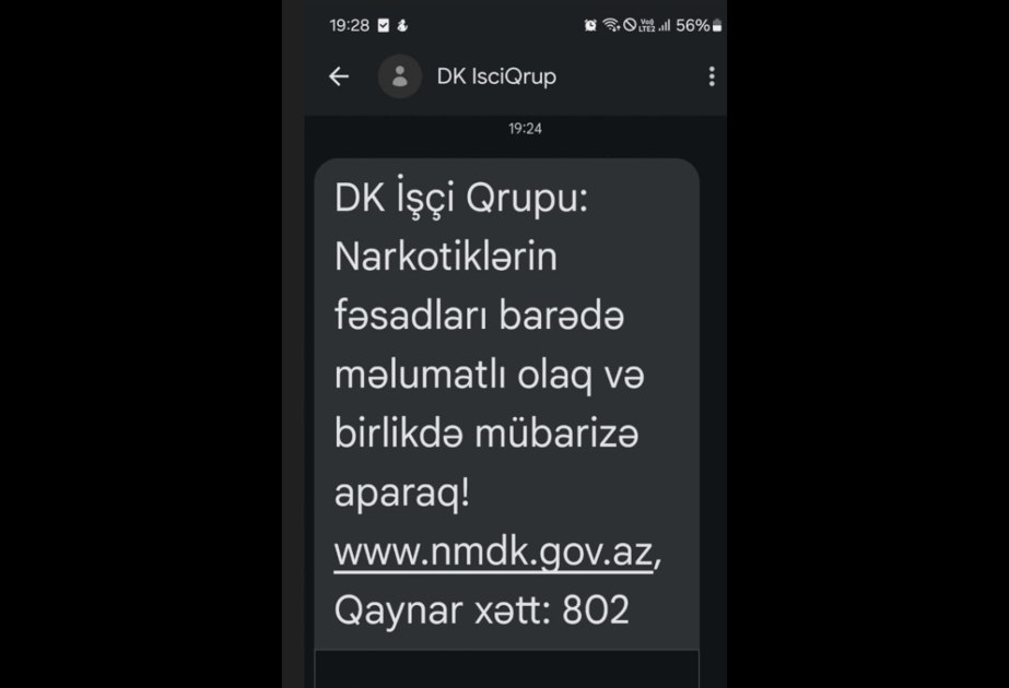“Bakcell” abunəçilərinə narkotiklərin ziyanı barədə maarifləndirici SMS-lər göndərilib
