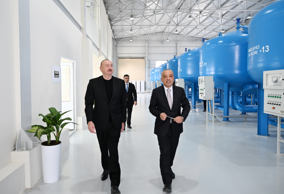 Le président Ilham Aliyev participe à l’inauguration d’une station de filtration à sable dans la ville de Yevlakh MIS A JOUR VIDEO