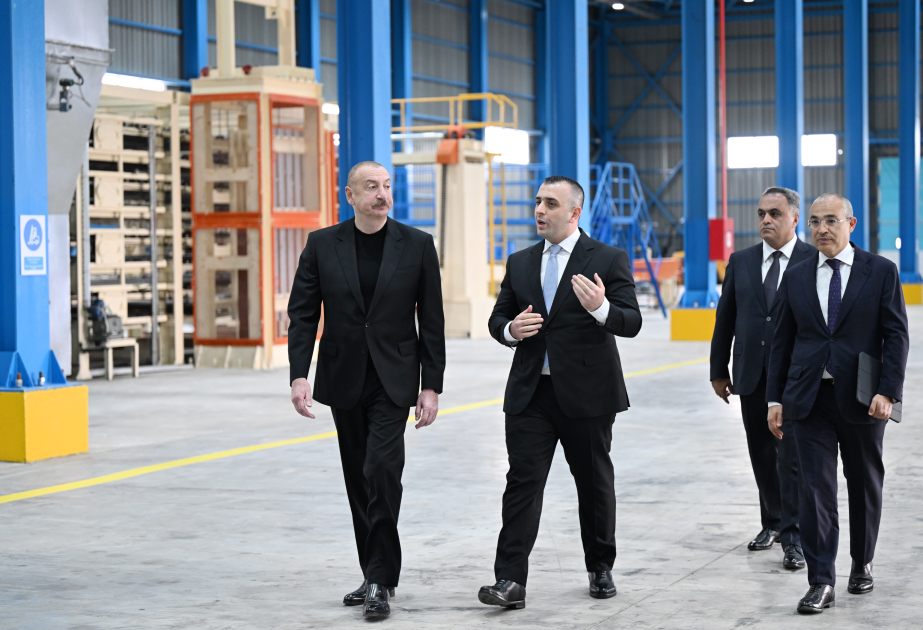 Goranboy rayonunda tikinti materialları istehsalı müəssisəsi istifadəyə verilib YENİLƏNİB