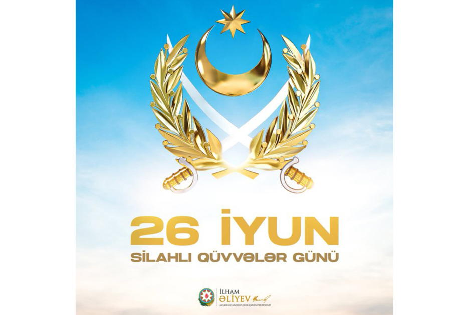 El Presidente Ilham Aliyev comparte publicación con motivo del Día de las Fuerzas Armadas