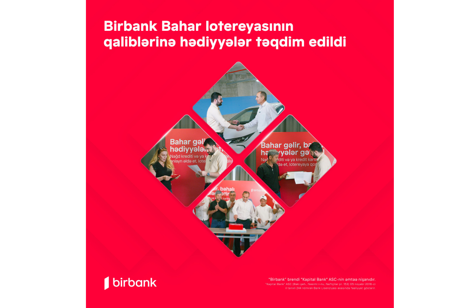 ®  “Birbank Bahar lotereyası”nın qaliblərinə hədiyyələr təqdim olundu