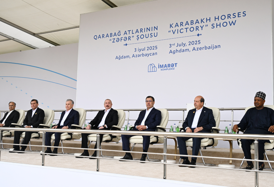 Participants of 17th ECO Summit watched “Victory” show of Karabakh horses at Aghdam’s “Imarat” Complex VIDEO