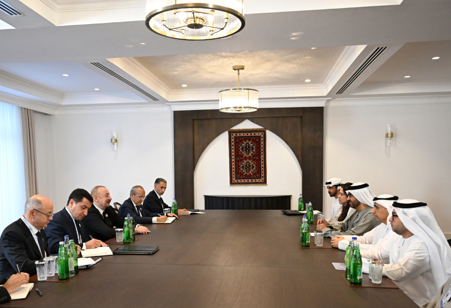 President of Azerbaijan Ilham Aliyev received UAE Minister of Industry and Advanced Technology in Khankendi VIDEO