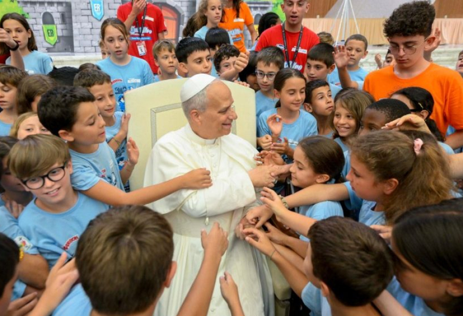 Ukrainian and Vatican summer camp children receive visit by Pope Leo