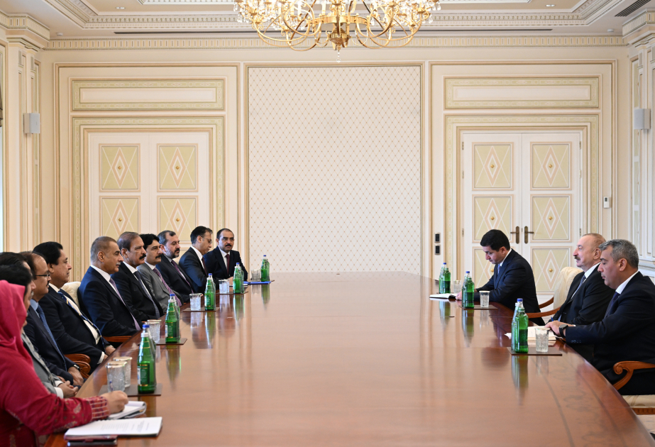 Präsident Ilham Aliyev empfängt pakistanische Delegation VIDEO