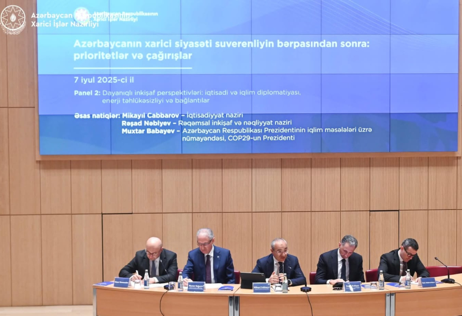 “Dayanıqlı inkişaf perspektivləri: iqtisadi və iqlim diplomatiyası, enerji təhlükəsizliyi və bağlantılar” mövzusunda panel müzakirəsi olub