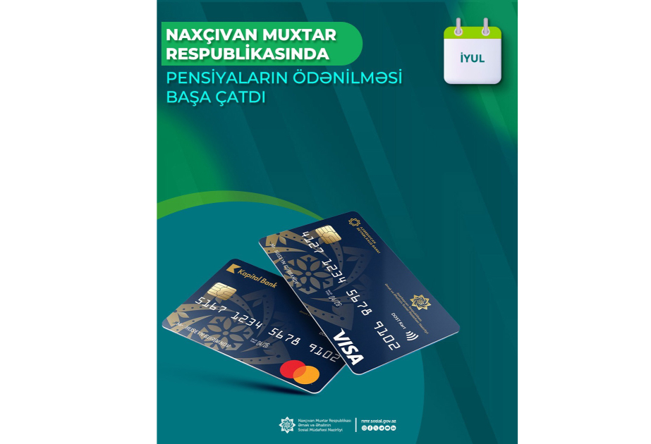 Naxçıvanda iyul ayının pensiya ödənişləri başa çatdırılıb