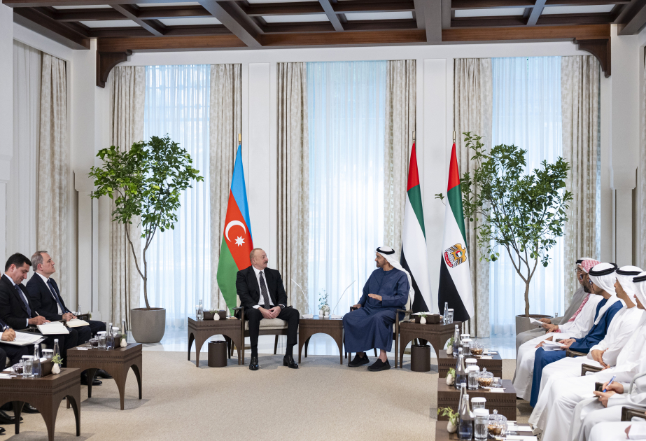 President of Azerbaijan Ilham Aliyev met with President of United Arab Emirates in Abu Dhabi VIDEO