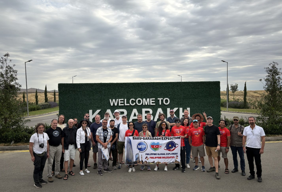 International travelers arrive in Fuzuli