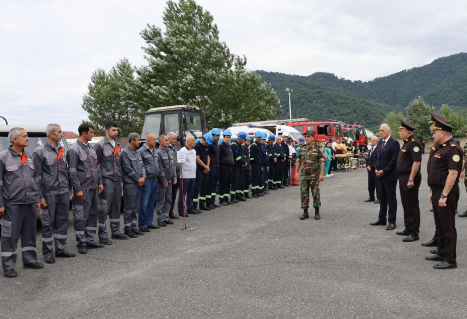 FHN-in Şimal-qərb Regional Mərkəzi nümunəvi mülki müdafiə məşqi təşkil edib