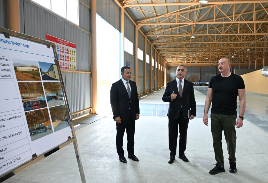 Xocalı kərpic zavodunun açılışı olub VİDEO