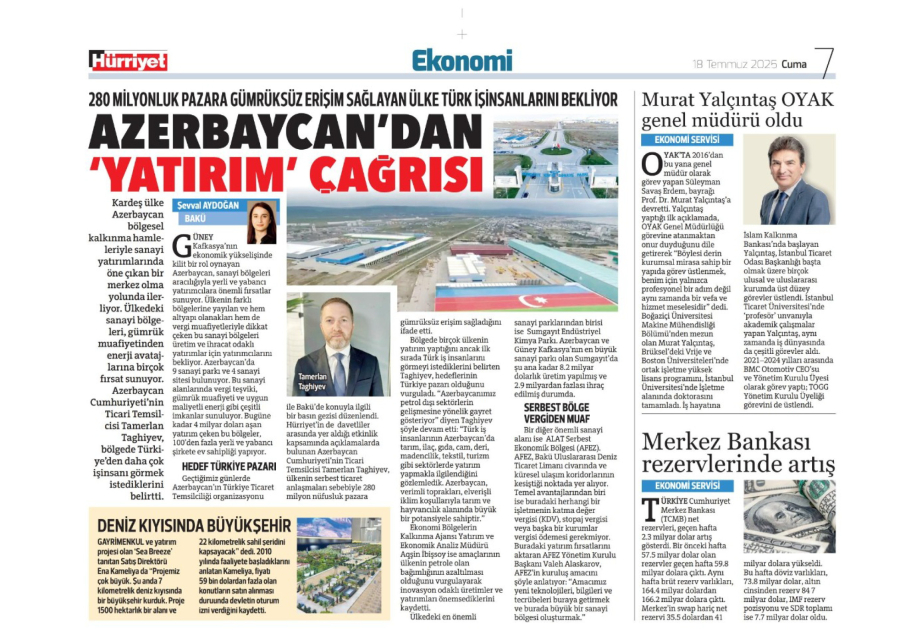 “Posta ekonomi”: Azərbaycan türkiyəli investorlara misilsiz imkanlar təqdim edir
