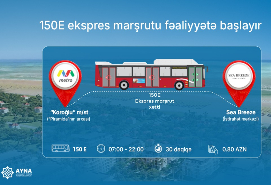 “Koroğlu” NMM-dən “Sea Breeze” istirahət mərkəzinə ekspres marşrut xətti fəaliyyətə başlayır