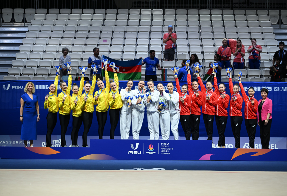 Universiadada qızıl medal qazanan Azərbaycanın bədii gimnastika üzrə qrup komandası mükafatlandırılıb