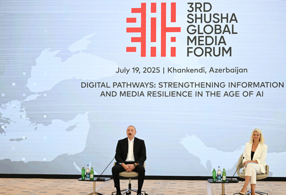 Meeting held with participants of 3rd Shusha Global Media Forum  President Ilham Aliyev attended the meeting VIDEO