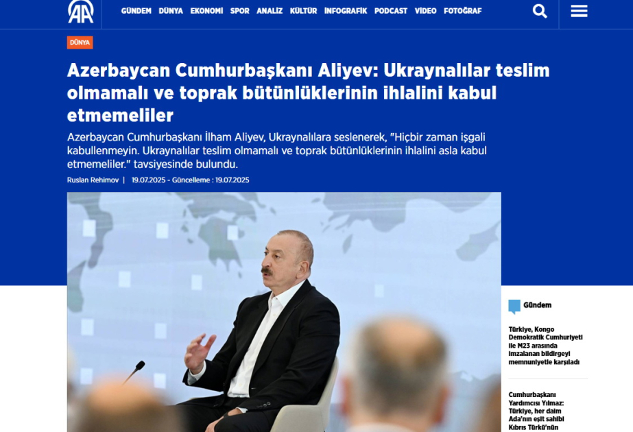 Prezident İlham Əliyevin III Qlobal Media Forumunda çıxışı dünya mətbuatının diqqət mərkəzindədir