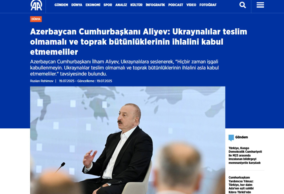 Выступление Президента Ильхама Алиева на III Глобальном медиафоруме - в центре внимания мировой прессы