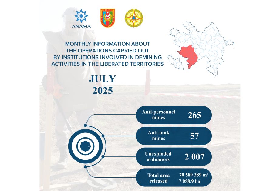 ANAMA: 265 mines and 2,007 UXOs neutralized last month