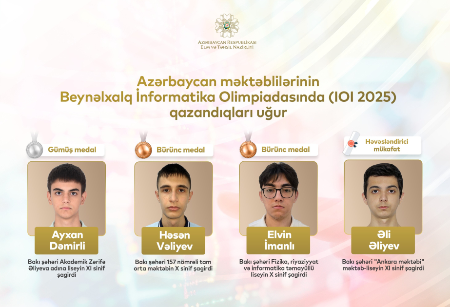 Aserbaidschanische Schüler gewinnen drei Medaillen bei Informatik-Olympiade