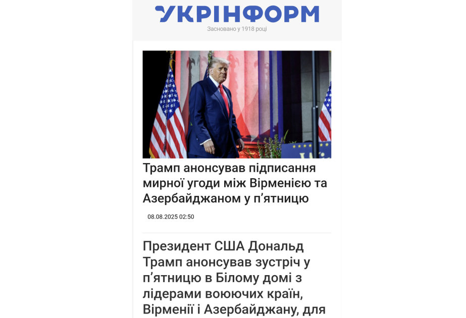 Ukrainian media outlets widely cover President Ilham Aliyev’s visit to U.S.