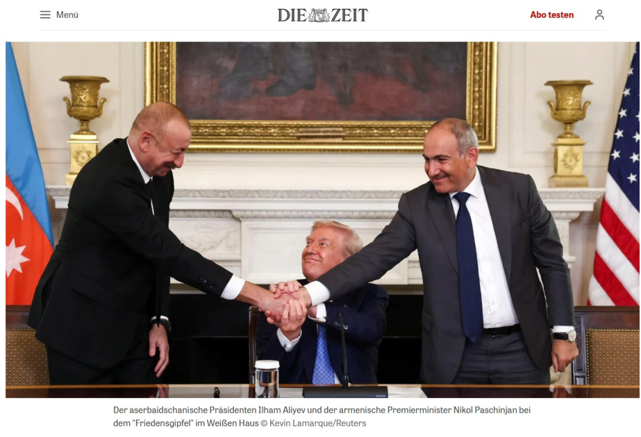 Washington meeting of Azerbaijani, Armenian, and U.S. leaders in German media spotlight