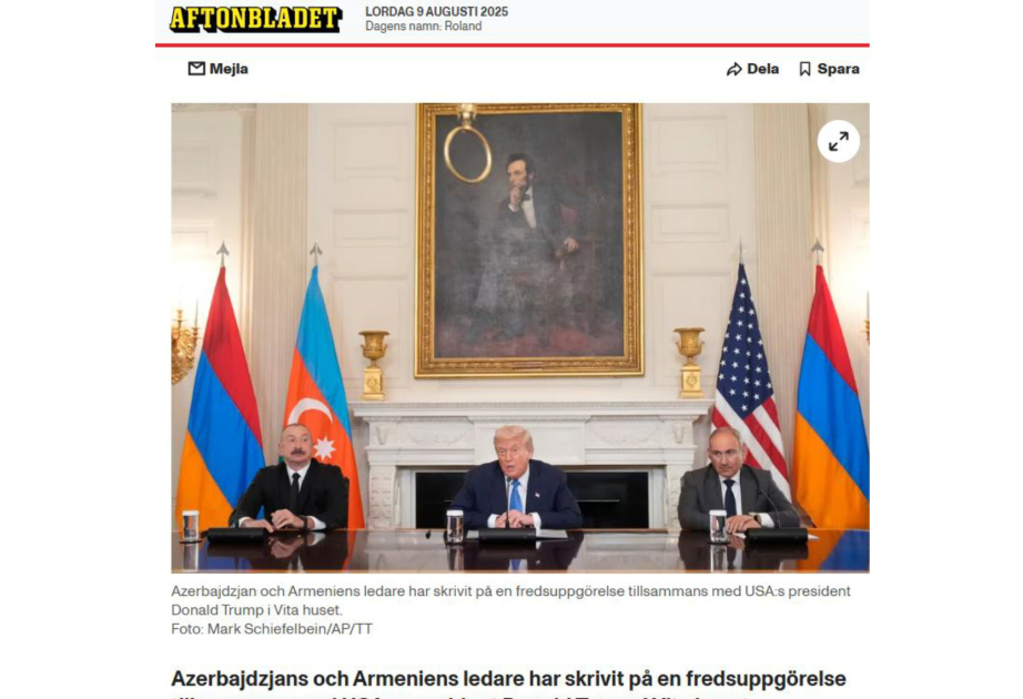 Swedish media highlights meeting between Azerbaijani, Armenian leaders and U.S. President